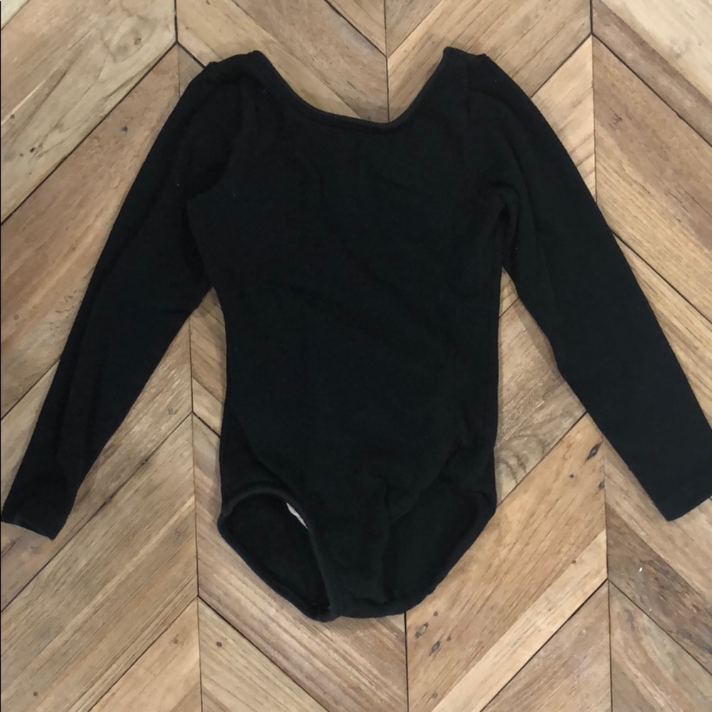Black Long Sleeve Dance Leotard